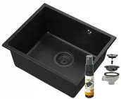 Zlewozmywaki - Granitan Manado Granit Podblatowy Zlew Czarny Podwieszany 50 - miniaturka - grafika 1