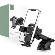 Uchwyty samochodowe do telefonów - Tech-Protect V4 UNIVERSAL WINDSHIELD&DASHBOARD CAR MOUNT BLACK - miniaturka - grafika 1