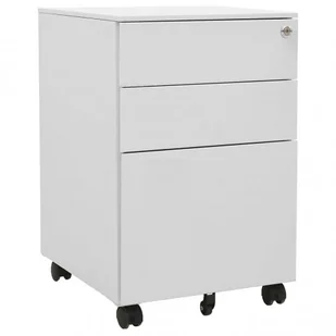 Jasnoszary kontenerek na klucz z kółkami - Mesa 3X - Szafki biurowe - miniaturka - grafika 1