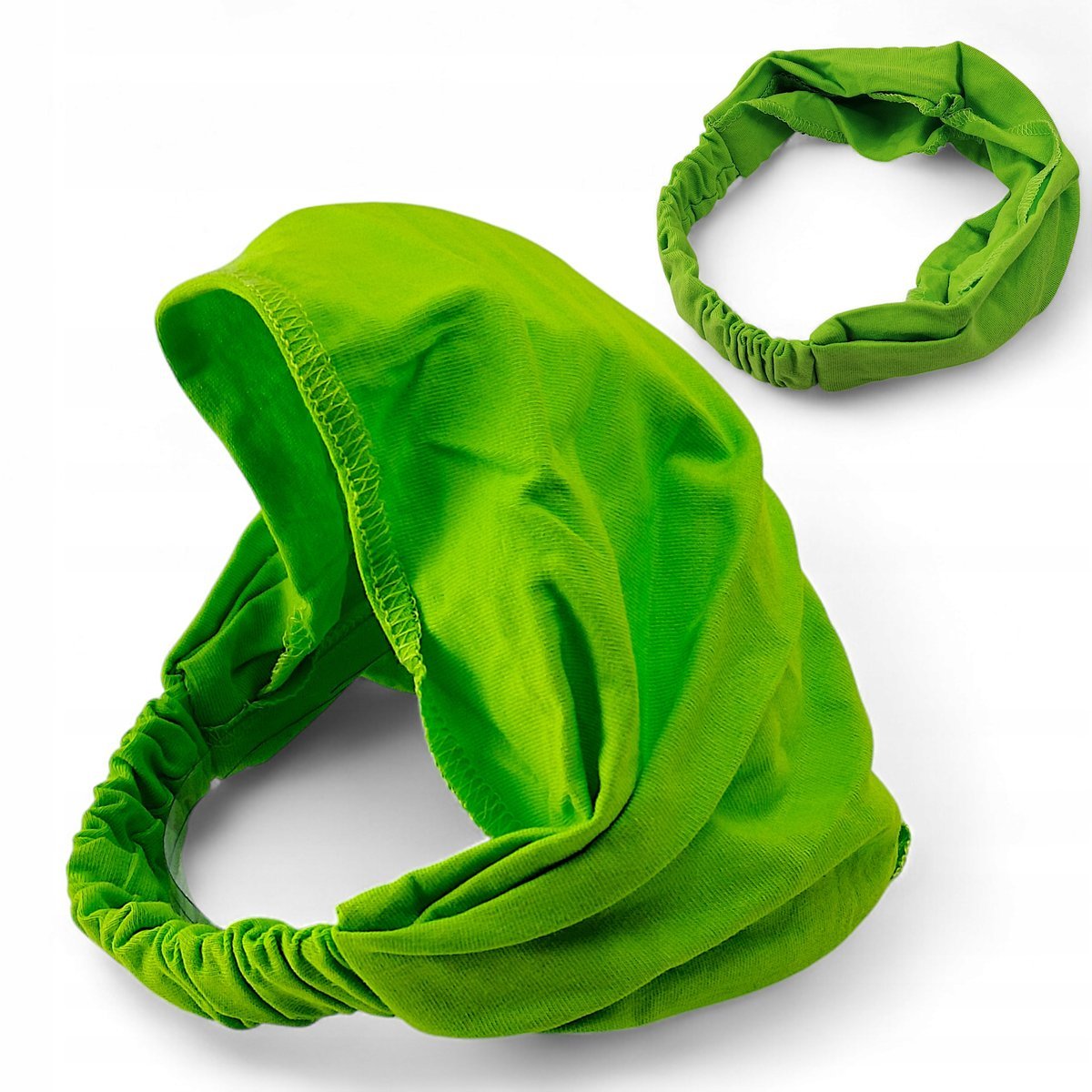 Chusta Opaska do włosów z gumką Zielona Bawełniana z gumką