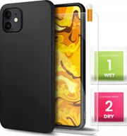 Etui i futerały do telefonów - Hello Case Etui do Apple iPhone 12 mini Czarne, Matowe, Obudowa, Silikon SZKŁO 9H - miniaturka - grafika 1