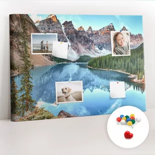 Organizer, Tablica korkowa 100x70 cm + Kolorowe Pinezki - Górski krajobraz - Tablice i flipcharty - miniaturka - grafika 1