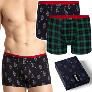 Bokserki Męskie Bawełniane 2-Pak Prezent Szorty Atlantic 2Gmh-020 - L - Majtki męskie - miniaturka - grafika 1