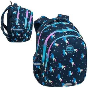 Coolpack Jerry Plecak Szkolny Młodzieżowy Blue Unicorn 3-komorowy - Plecaki szkolne i tornistry - miniaturka - grafika 1