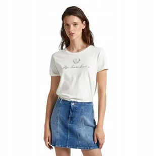 PEPE JEANS KOSZULKA DAMSKA T-SHIRT VIVIAN ECRU XL - Koszulki i topy damskie - miniaturka - grafika 1