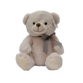 Opakowania i torebki na prezenty - Maskotka Miś z kokardą w kratę 30cm 3976 DEEF - miniaturka - grafika 1