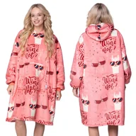 Bluzy damskie - KOC BLUZA Oversize Ciep��a Gruba KOCOBLUZA 2w1 XXL LAMA Futrzak [KB-W25] - miniaturka - grafika 1