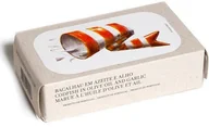 Konserwy i dania rybne - Portugalski dorsz bacalhau w oliwie z oliwek z czosnkiem 120g Jose Gourmet - miniaturka - grafika 1