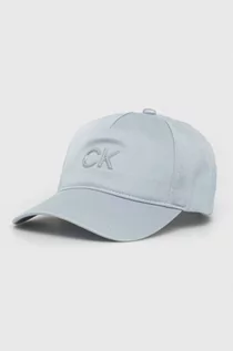 Czapki damskie - Calvin Klein czapka z daszkiem kolor niebieski z aplikacją - grafika 1