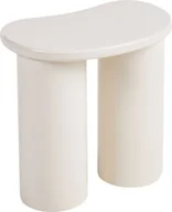 Nerki - BELIANI Stolik pomocniczy biały nerka dwie nogi klasyczny design do salonu - miniaturka - grafika 1