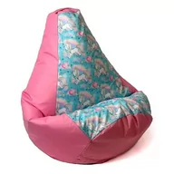 Fotele i pufy dla dzieci - Pufa worek GO GIFT Jednorożec Niebiesko-różowy L 105 x 80 cm | Bezpłatny transport - miniaturka - grafika 1