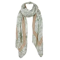 Apaszki i szaliki damskie - Szal damski Guess chusta długa wzorzysta zielona - miniaturka - grafika 1