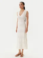 Sukienki - Morgan Sukienka dzianinowa 242-RMALISA Beżowy Slim Fit - miniaturka - grafika 1