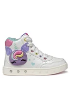 Buty dla dziewczynek - Geox Sneakersy J Skylin J568WD 0NFKN C0653 D Biały - miniaturka - grafika 1