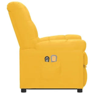 Lumarko Podnoszony, rozkładany fotel masujący, żółty, obity tkaniną! - Fotele - miniaturka - grafika 5