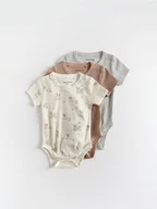 Komplety dla niemowląt - Reserved - Bawełniane body 3 pack - brązowy - miniaturka - grafika 1