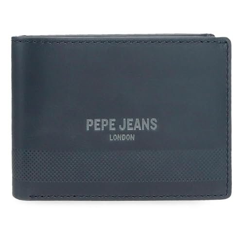 Pepe Jeans Głęboki Poziomy Portfel Z Portfelem Niebieski 11x8x1 cm Skóra by Joumma Bags, Niebieski, Talla única, Poziomy portfel z portfelem