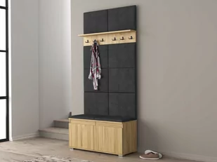 Szafka na buty siedzisko wieszak panele Nevada 100 dąb craft - Szafki na buty - miniaturka - grafika 1