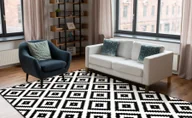 Dywany - Dywan BCF Morad RUTA Romby, geometryczny - / krem czarny 160x220 cm - miniaturka - grafika 1