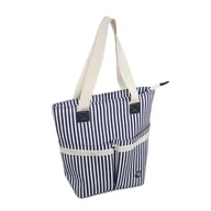 Torebki damskie - Torba termiczna, 34 x 15 x 37 cm, 16 l, biało-niebieska CI-106671 - miniaturka - grafika 1