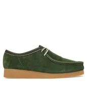Półbuty męskie - Półbuty Clarks Wallabee EVO 26186170 Zielony - miniaturka - grafika 1