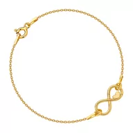 Bransoletki - MYNESS Bransoletka - nieskończoność z sercem, rozmiar 17 cm - miniaturka - grafika 1