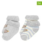 Skarpetki dla dzieci - Steiff Skarpety (2 pary) w kolorze szarym - miniaturka - grafika 1