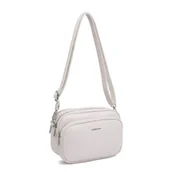 Torebki damskie - Modna Dwukomorowa Beżowa Torebka Luigisanto Listonoszka Zgrabna Skóra Eko - miniaturka - grafika 1