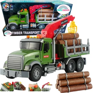 Ciężarówka Auto Dźwig Transport Bale Drewna Dźwięk gumowe koła światło dźwięk - Samochody i pojazdy dla dzieci - miniaturka - grafika 1