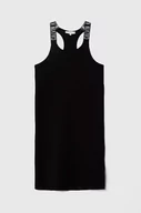 Stroje kąpielowe dla dziewczynek - Calvin Klein Jeans sukienka plażowa dziecięca kolor czarny - miniaturka - grafika 1