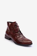 Botki damskie - Damskie Skórzane Botki Maciejka 5743C-02 Brązowe-36 - miniaturka - grafika 1