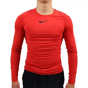 Nike M NP Top LS COMP Long Sleeved T-Shirt, University Red/Black, S - Koszulki męskie - miniaturka - grafika 1