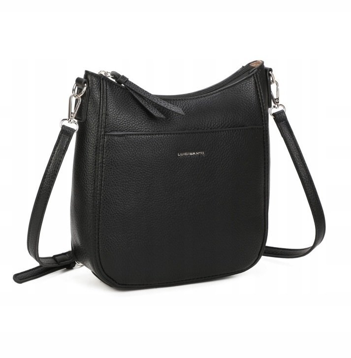 Torebka Damska Pojemna Listonoszka Crossbody Czarna Codzienna LUIGISANTO