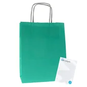 Akcesoria do pakowania - torba PAPIEROWA 18x8x22 cm A5 MIĘTOWE TORBY papierowe NA ZAKUPY 50 sztuk - miniaturka - grafika 1