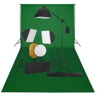 Lampy studyjne - vidaXL Zestaw studyjny Zestaw studyjny z lampami softbox tłem i blendami 3067067 - miniaturka - grafika 1