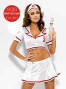 Odzież erotyczna - Kostium Emergency Skirty Set + stetoskop Biały (Rozmiar S/M) - miniaturka - grafika 1