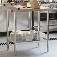 Wózki na żywność - Kuchenny stół roboczy z rantem, 82,5x55x93 cm, stal nierdzewna - miniaturka - grafika 1