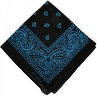 Apaszki i szaliki damskie - Chustka bawełniana chusta bandamka dzieci dorośli czarna z NIEBIESKIM - miniaturka - grafika 1