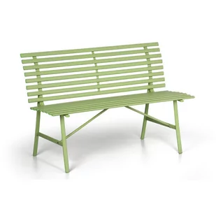 Metalowa ławka ogrodowa SPRING, zielona - Ławki ogrodowe - miniaturka - grafika 1