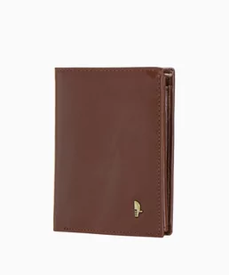 PUCCINI Skórzany brązowy portfel męski z zabezpieczeniem RFID - Portfele - miniaturka - grafika 1