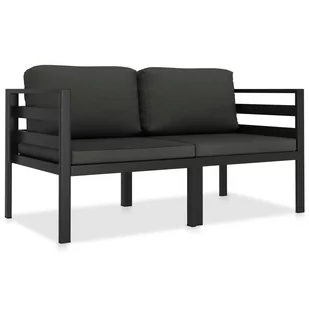 vidaXL 2-częściowa sofa z poduszkami, aluminium, antracytowa - Sofy ogrodowe - miniaturka - grafika 1