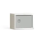 Szafki biurowe - Szafka osobista CUBE, szary korpus, szare drzwi, 150x200x150 mm - miniaturka - grafika 1