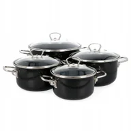 Zestawy garnków i patelni - GARNKI EMALIOWANE Z POKRYWKĄ EMALIA INDUKCJA GAZ OLKUSZ KOMPLET GARNKÓW 8EL - miniaturka - grafika 1