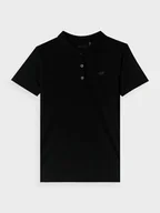 Koszulki sportowe damskie - Damska koszulka polo 4F 4FWMM00TPTSF514 - czarna - miniaturka - grafika 1