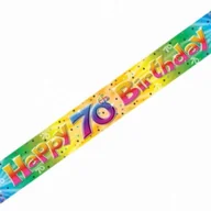 Gadżety dla niej i dla niego - Amscan Baner taśma "Urodziny 70", tęczowy, 3.65 m 992945 - miniaturka - grafika 1
