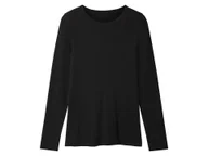 Koszulki i topy damskie - esmara® Koszulka damska z bawełną z długim rękawem (Czarny, S(36/38)) - miniaturka - grafika 1