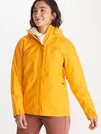 Płaszcze damskie - Marmot Kobiety Wm's Minimalist GORE-TEX Jacket, Wodoodporna kurtka przeciwdeszczowa GORE-TEX, oddychający płaszcz przeciwdeszczowy z kapturem, lekka wiatrówka hardshell na wędrówki, Golden Sun, S - miniaturka - grafika 1