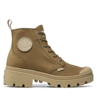 Botki damskie - Trapery Palladium Pallabase Twill 96907-204-M Zielony - miniaturka - grafika 1