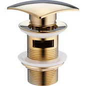 Korki do umywalek - Mexen korek klik-klak kwadratowy z przelewem złoty - 79926-50 - miniaturka - grafika 1