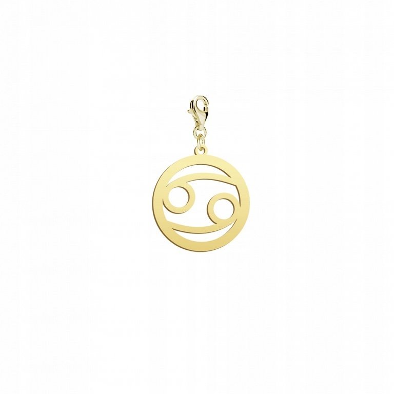 Złoty Charms Znak Zodiaku Rak Zodiak pr925 DEDYKACJA GRATIS